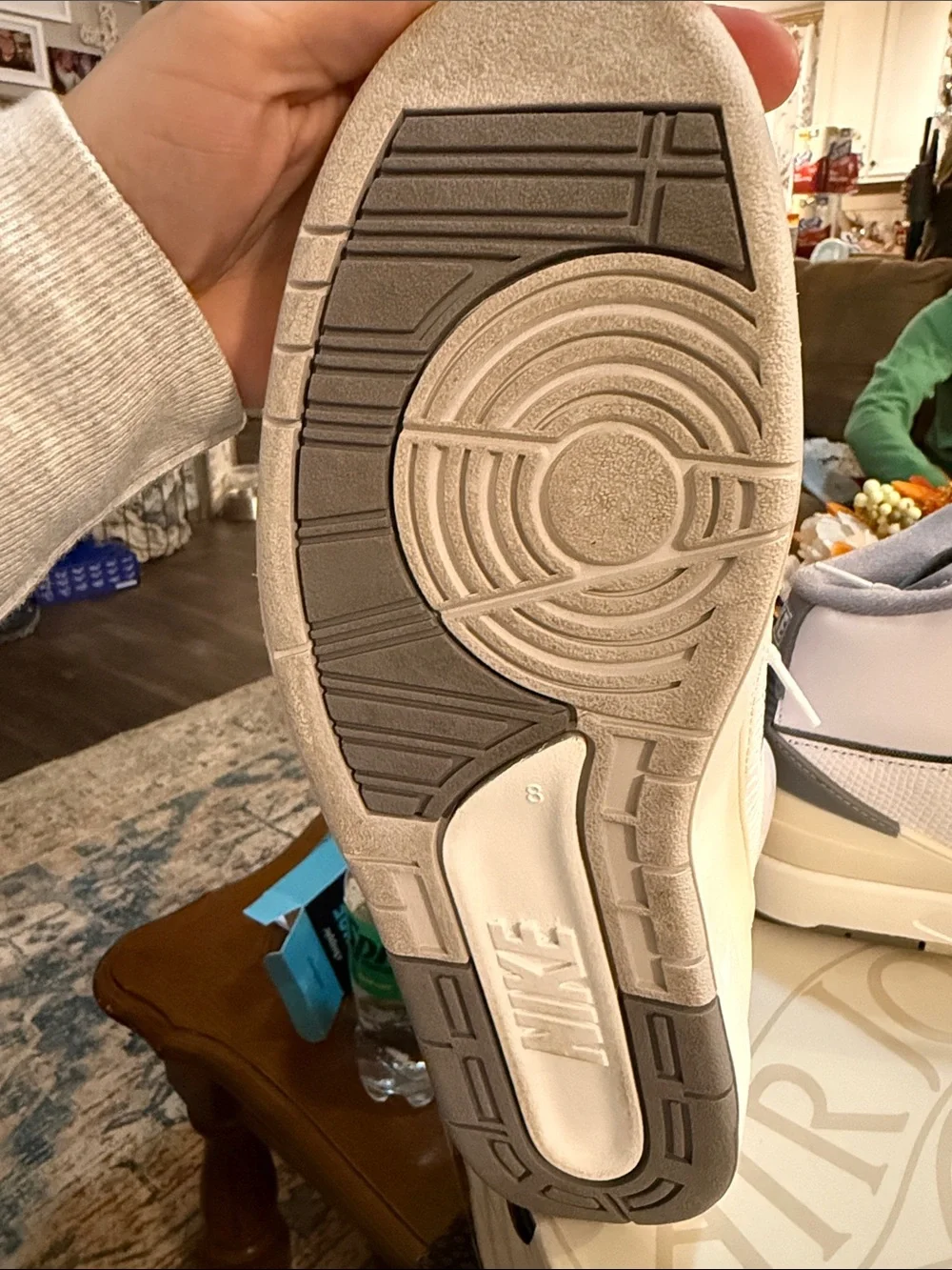 Jordan Men's White and Gray High-Top Sneakers